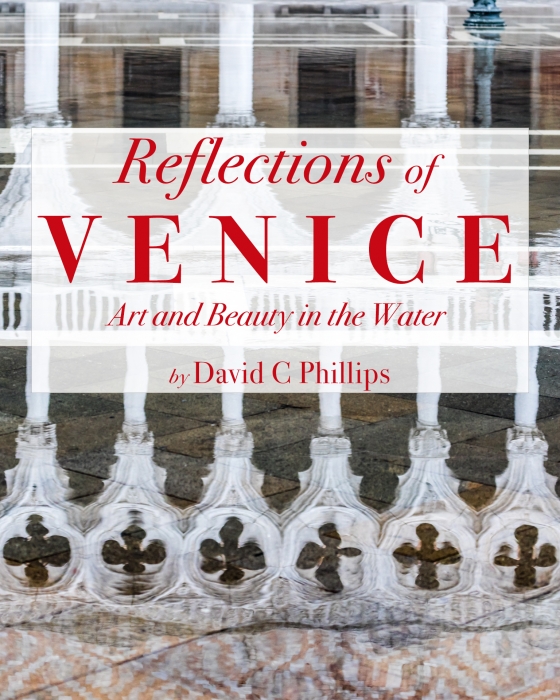 Cover of multimedia photo book Reflections of Venice, fine art photography of reflections in Venice, Italy