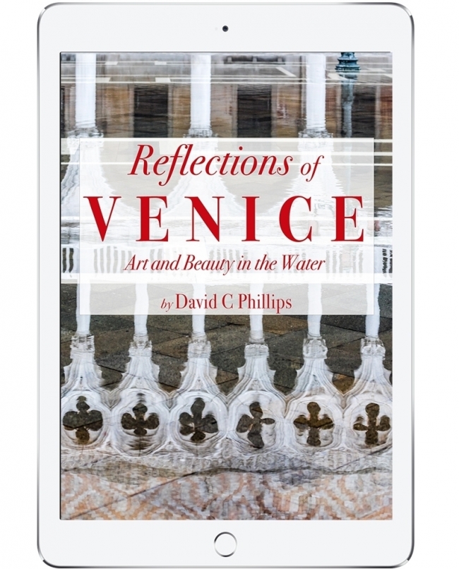 Cover of multimedia photo book Reflections of Venice on an iPad on iBooks