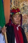 Local militia man in traditional Bhutanese dress at the Punakha Dzong, Western Bhutan, during the annual festivals