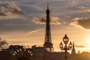 Eiffel Tower sunset from Pont Alexandre III, Paris