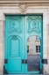 The open teal door, le Marais, Paris