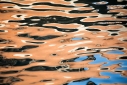 Orange, black and blue abstract reflections, Venice