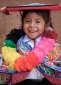 Young girl in traditional clothes and hat, Chinchero, Sacred Valley, Peru