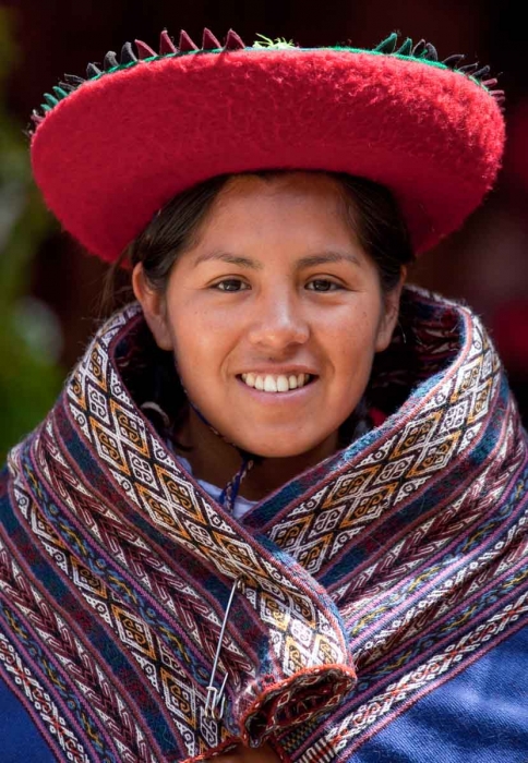 Girl in traditional clothes, Chinchero, Sacred Valley, Peru