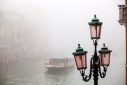Vaporetto on the Grand Canal in the fog, Venice