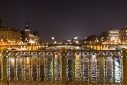 Pont d'Arcole looking towards Île de la Cité at night, Paris